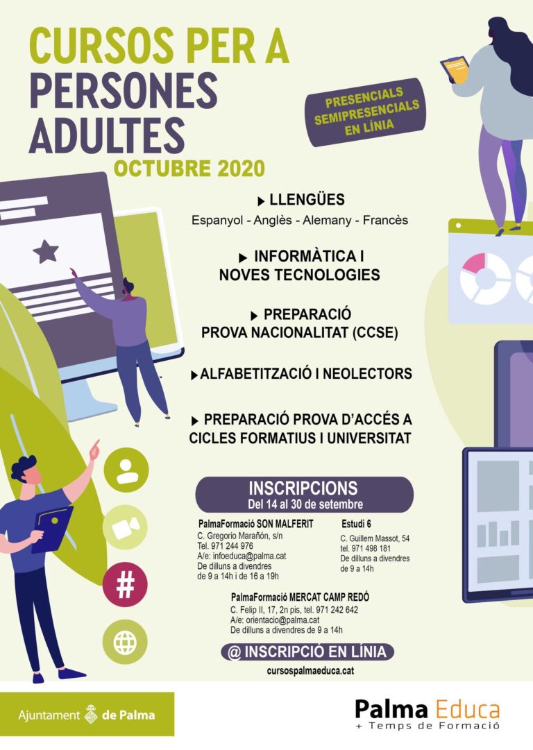 Abierto el periodo de inscripciones para los cursos de adultos