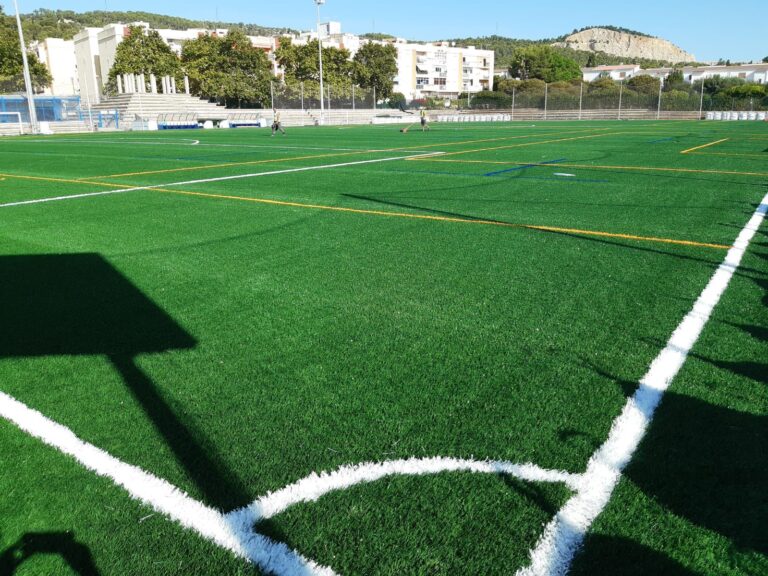 Césped nuevo en el campo de fútbol de Son Roca