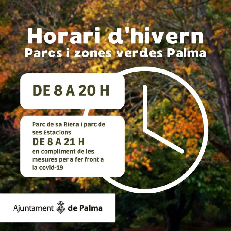 Nuevo horario para Parques y Zonas Verdes