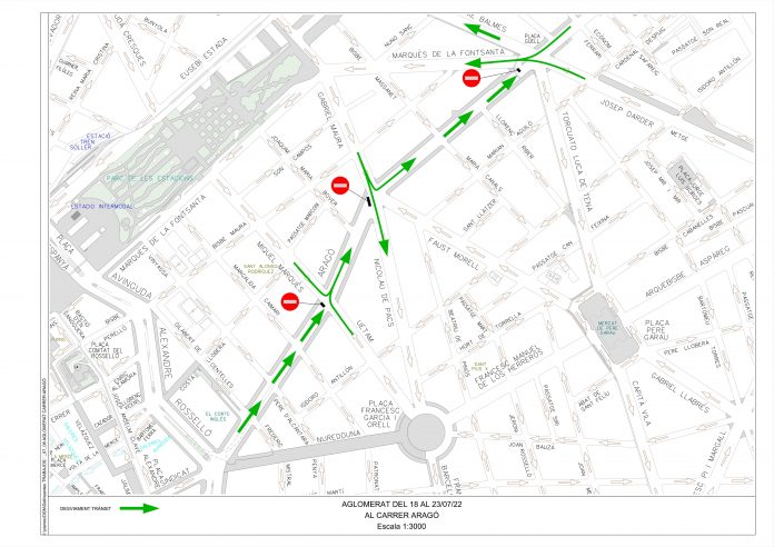 El lunes se inicia el asfaltado de la calle Aragó entre avenidas y plaza Güell