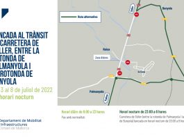 Cierre de un tramo de la carretera de Sóller