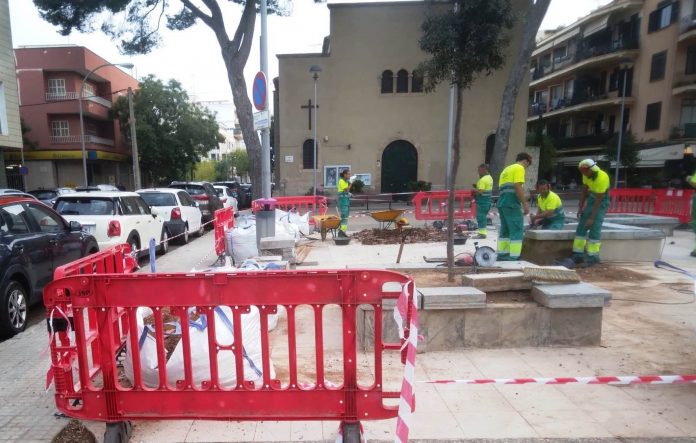 Renovación del arbolado de la plaza Pius IX de Can Pastilla