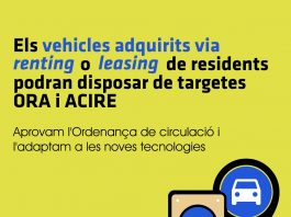 residentes con "renting" o "leasing" dispongan del distintivo ORA y ACIRE