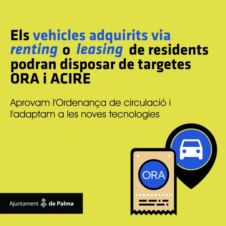 Residentes con «renting» o «leasing» dispondrán del distintivo ORA y ACIRE