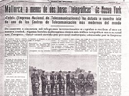 Cuando Mallorca estaba a 2 horas "telegráficas" de New York
