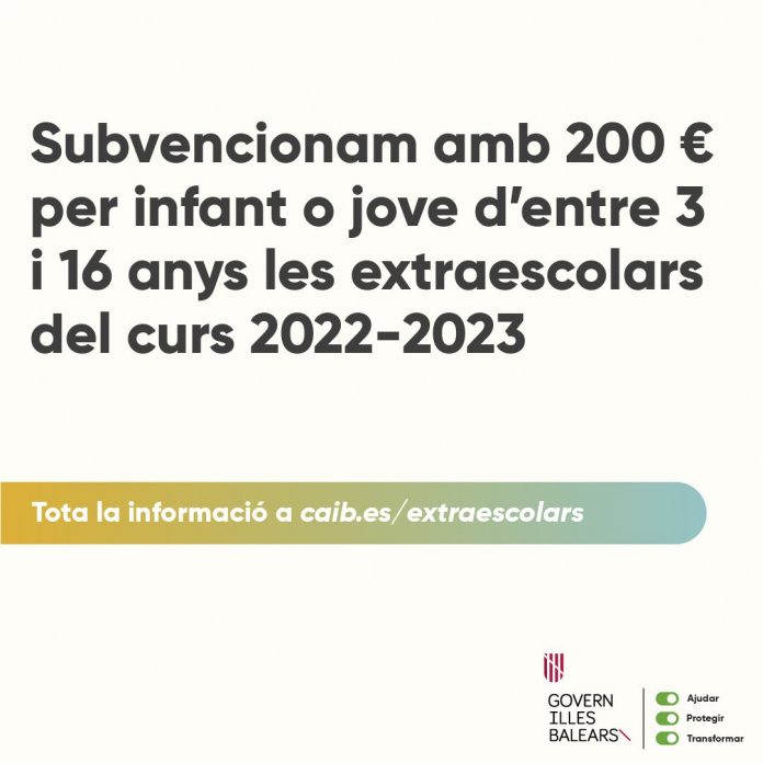 Abierto el plazo para solicitar las ayudas de 200€ para actividades extraescolares