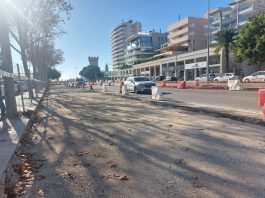Visita a los avances de las obras del paseo Marítimo de Palma