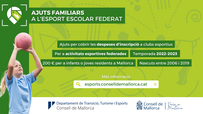 Ya se pueden solicitar las ayudas de 200 euros para la actividad deportiva federada del Consell de Mallorca