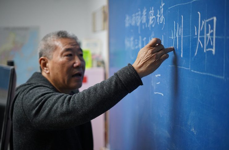 Dong Laoshi, el maestro de caligrafía. 书法大师冬老师