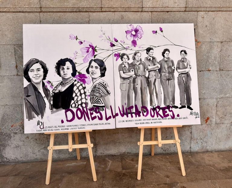 <strong><strong>El IBDONA homenajea a las mujeres luchadoras durante la Segunda República con un mural</strong></strong>
