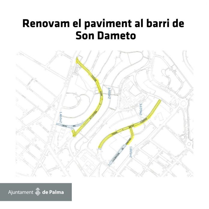 Asfaltado de diferentes calles de Son Dameto