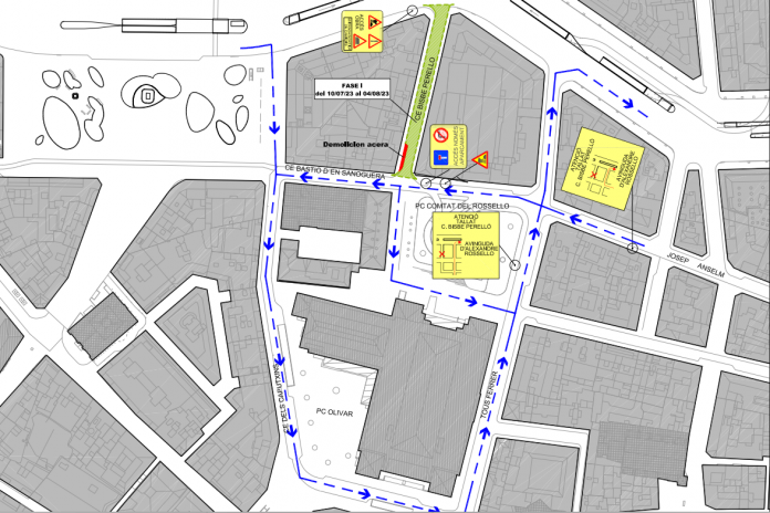 La calle Bisbe Perelló quedará cerrada a la circulación rodada a partir del próximo lunes