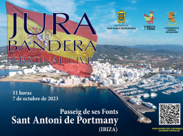  El sábado día 7 de octubre a las 11.00 h en el Passeig de ses Fonts de Sant Antoni de Portmany (Ibiza), tendrá lugar un acto de Jura de Bandera para personal civil.