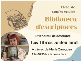 La escritora María Zaragoza participará en el ciclo "Biblioteca de Escritoras" de la Biblioteca Pública de Palma Can Sales
