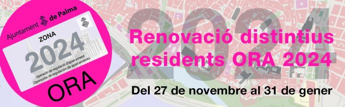 Abierto plazo para la renovación del distintivo de residente ORA