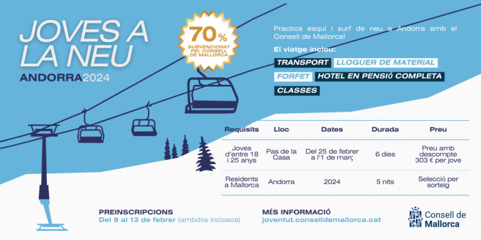 Éxito de participación en el primer viaje a la nieve organizado por el Consell de Mallorca