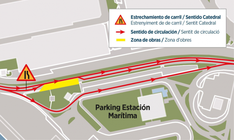 Cierre provisional al tráfico de un carril frente a las Estaciones Marítimas 2 y 3 del puerto de Palma