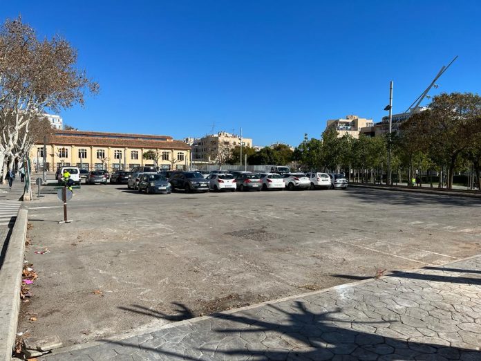 aparcamiento público subterráneo en el solar de la antigua estación de buses de Palma