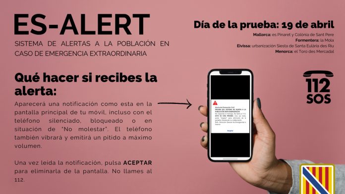 Nueva prueba del sistema de alertas a la población en caso de emergencia extraordinaria o catástrofe