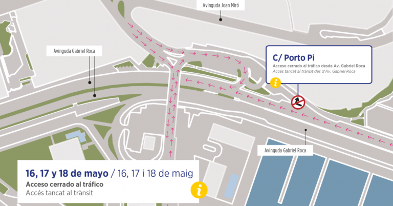 Cierre temporal del acceso vehicular a la calle Porto Pi