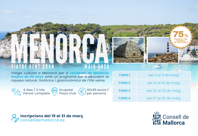 El Consell de Mallorca impulsa un viaje cultural a Menorca para las personas mayores