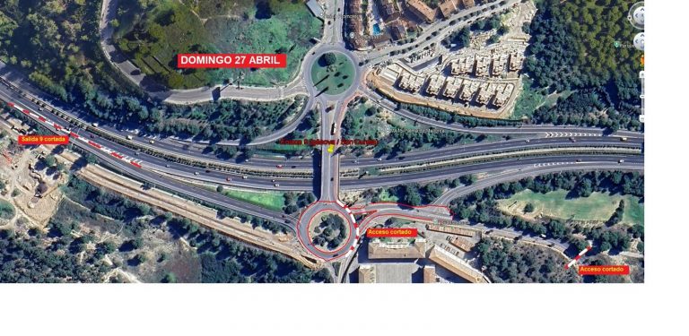Cierre nocturno de la rotonda de Génova y de tramos de la vía de Cintura por obras de asfaltado