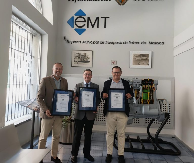 La EMT Palma revalida sus tres certificados de calidad tras superar las auditorías de AENOR