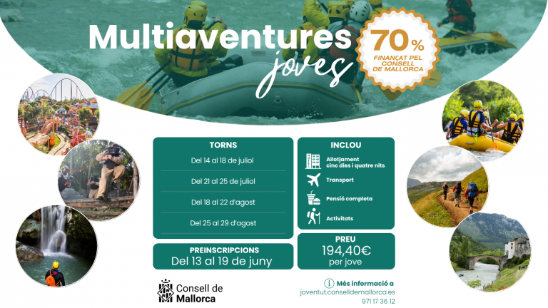 Multiaventura Jove y Junior, nuevas propuestas veraniegas para jóvenes de la isla