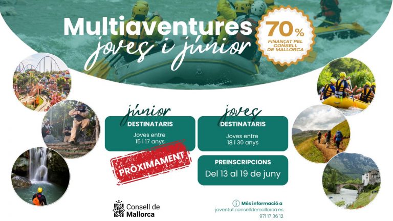Últimos días para inscribirse en el programa «Multiaventures jove» del Consell de Mallorca