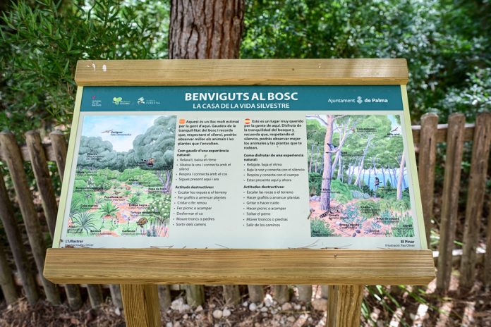 Infraestructures instala cartelería forestal y repara 220 metros de barandilla en el bosque de Bellver