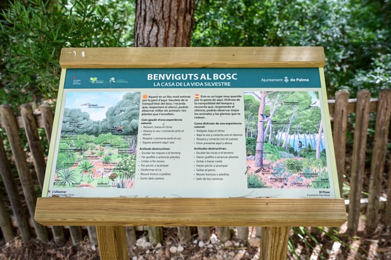 Infraestructures instala cartelería forestal y repara 220 metros de barandilla en el bosque de Bellver