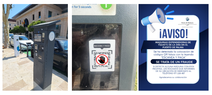 Detectan un intento de fraude con códigos QR falsos en las máquinas expendedoras del puerto de Palma
