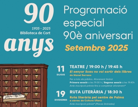 La Biblioteca de Cort celebra su 90 aniversario con una programación cultural especial