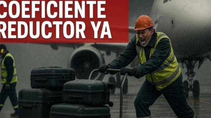 Los trabajadores de handling reclaman un coeficiente reductor para la jubilación