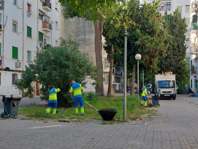 Emaya activa un operativo especial de limpieza en Son Gotleu con retirada prevista de 2.000 kilos de residuos