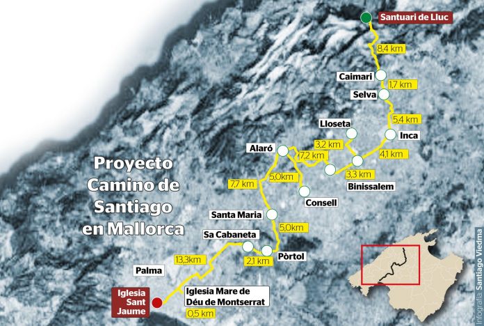 Nueva ruta senderista del Camino de Santiago desde Mallorca