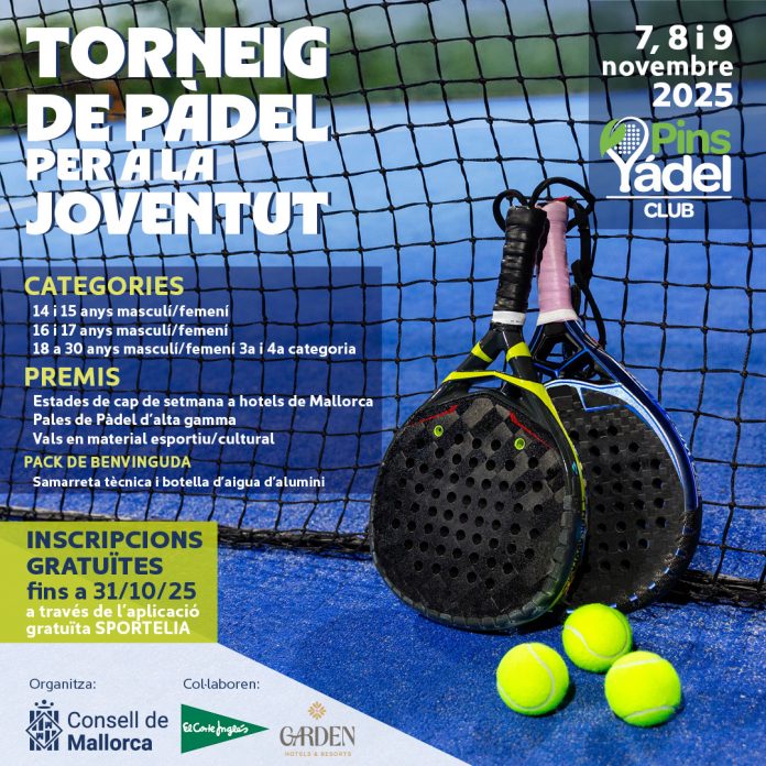 Torneo de pádel gratuito para fomentar el deporte entre los jóvenes