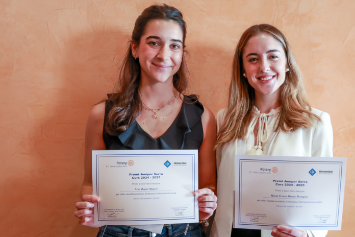 Dos alumnas de la UIB reciben los premios Junípero Serra a los mejores expedientes académicos de movilidad