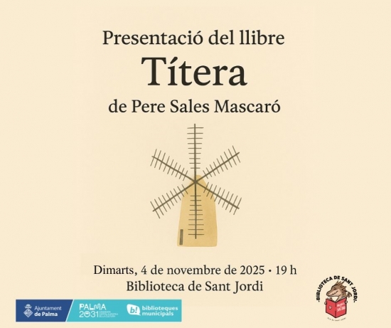 El escritor algaidí Pere Sales Mascaró presenta su primera obra, Títera, en la Biblioteca de Sant Jordi