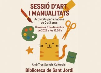 Sesión artística y de manualidades para bebés en la Biblioteca de Sant Jordi Sesión artística y de manualidades para bebés en la Biblioteca de Sant Jordi