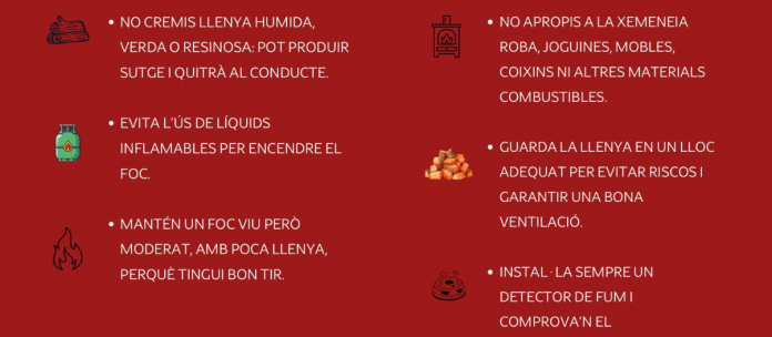 Los Bomberos de Mallorca alertan de un aumento del riesgo de incendios en los hogares coincidiendo con la llegada de aire ártico y la bajada brusca de temperaturas