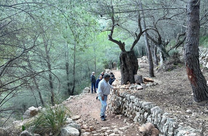 Presentación de los marges rehabilitados en un tramo de la tercera etapa de la Ruta de Pedra en Sec entre Esporles y el refugio de Can Boi