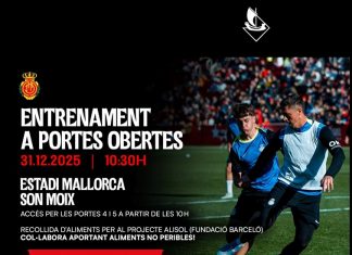 El Estadi Mallorca Son Moix acoge una recogida solidaria de alimentos durante el entrenamiento a puertas abiertas del RCD Mallorca El Estadi Mallorca Son Moix acoge una recogida solidaria de alimentos durante el entrenamiento a puertas abiertas del RCD Mallorca