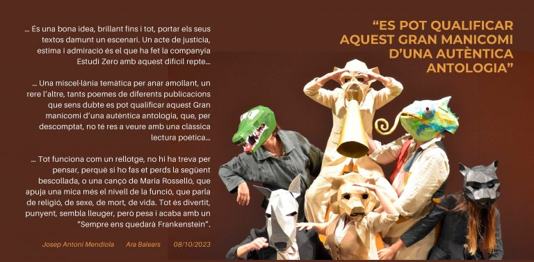 Estudi Zero Teatre lleva a escena El gran manicomio, un viaje poético y combativo inspirado en Antonina Canyelles