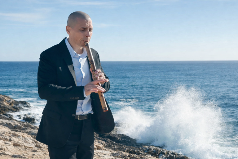 Rodrigo Rodríguez graba Gabriel’s Oboe de Ennio Morricone en Punta de n’Amer