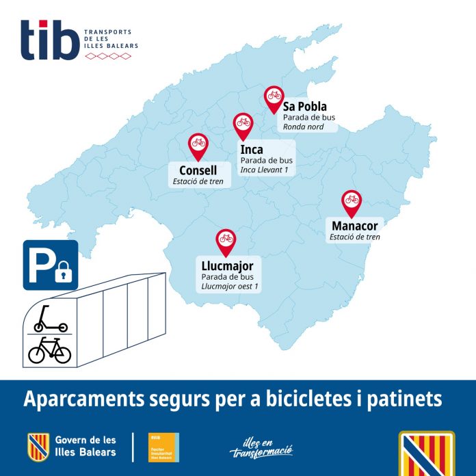 Aparcamientos seguros para bicicletas y patinetes en cinco municipios de Mallorca