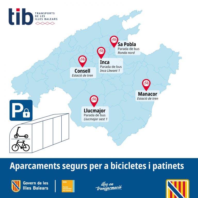 Aparcamientos seguros para bicicletas y patinetes en cinco municipios de Mallorca