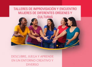 “Voces en Escena”: improvisación, juego y encuentro para mujeres de diferentes orígenes y culturas Mujeres en taller de improvisación creativa.
