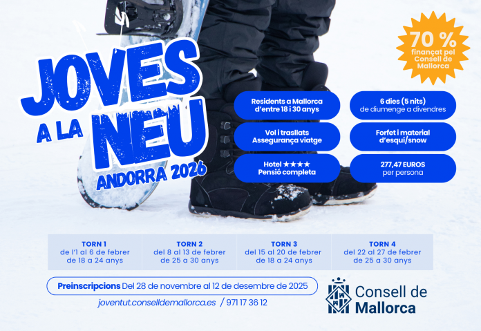 Impulso a “Joves a la neu 2026” con viajes subvencionados a Andorra para fomentar el ocio y el deporte juvenil
