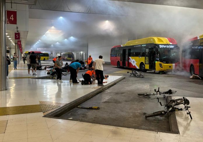 Simulacro con 33 víctimas en la Estación Intermodal pone a prueba la respuesta ante emergencias en Palma